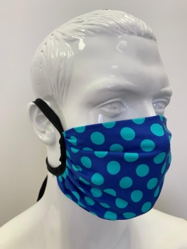 8020, TSM Mund-Nasenschutz, Blaue Punkte, aus Baumwolle