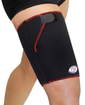 Die TSM Oberschenkelbandage mit Klettverschluss und Noppen trägt bei zu Muskelkompression