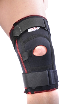 5209 TSM Kniebandage aktiv, offen, mit Patella-Aussparung + DG-Schiene POM