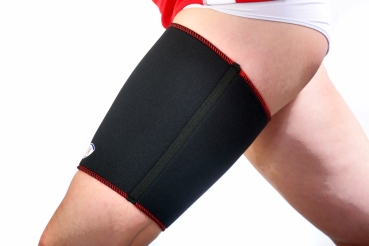 Gute Durchwärmung der oberschenkelmuskulatur durch die TSM Oberschenkelbandage Pro